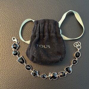 Tous Black and Silver Gemstone Bracelet